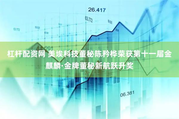 杠杆配资网 美埃科技董秘陈矜桦荣获第十一届金麒麟·金牌董秘新航跃升奖